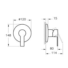Artema Fold S A42538 Ankastre Duş Bataryası, Krom, Sıva Üstü