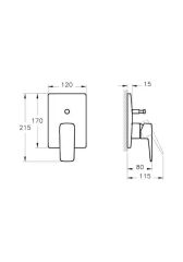 Artema Root Square Ankastre Banyo Bataryası Krom A42752