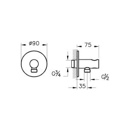 VitrA Origin A42625 Ankastre El Duşu Çıkışı, Krom