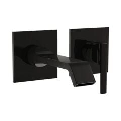 Vitra Suit İki Delikli Ankastre Lavabo Bataryası, Parlak Siyah (Sıva Üstü Grubu)