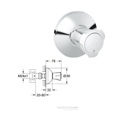Grohe Costa L Ankastre Stop Valf  İç Dış Takım.