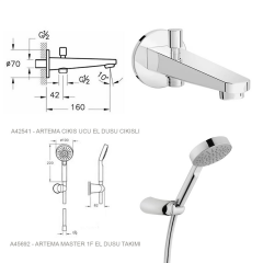 Artema Root Round Ankastre Takım Duş Seti