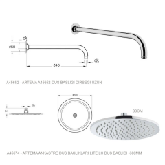 Artema Root Round Ankastre Takım Duş Seti