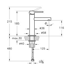 VitrA Origin A4255626 Lavabo Bataryası, Bakır