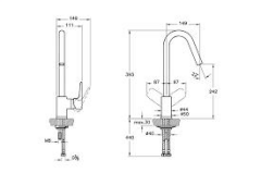 Artema X-Line A42115 Eviye Bataryası Krom