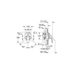 Grohe Bauedge Ankastre Tek Kumandalı Banyo Bataryası 29039001