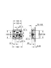 Grohe Rapido Smartbox İç Gövde Universal Giriş Kutusu, 1/2 - 35600000