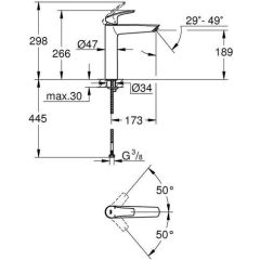 Grohe Eurosmart Tek Kumandalı Lavabo Bataryası Xl-Boyut - 23971003