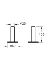 VitrA Origin A44896 Tekli Diş Fırçalığı, Yerden, Krom