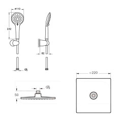 Artema A49280 Root Square Ankastre Banyo Seti