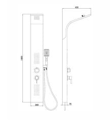 Bien Duş Paneli 3 Yollu - Gri