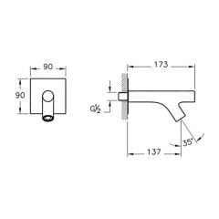 Vitra İstanbul A41834 Ankastre Banyo Bataryası Çıkış Ucu