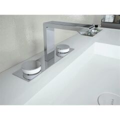 VitrA Memoria Ankastre  Lavabo Bataryası (3 Delikli Lavabolar İçin) Krom-Beyaz A4231557