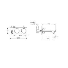 VitrA A42846 İstanbul Ankastre Lavabo Bataryası Kısa (sıva üstü grubu)
