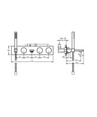 VitrA Memoria A4231757 Ankastre Banyo Bataryası Krom Beyaz