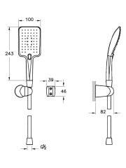 Artema Shine Square A45629STA El Duşu Takımı Krom