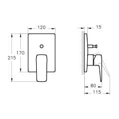 Artema Root Square Ankastre Banyo Bataryası Bakır A4275226