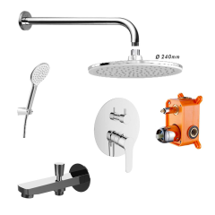 Bien 2F Round Water Flowbox Sistemleri Ankastre Banyo Bataryası Seti