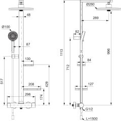 İdeal Standard BD583RO Ceratherm Al Termostatik Duş Sistemi - Rose