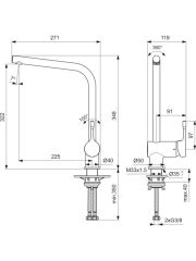 Ideal Standard BC174AA Ceralook Kuğu Eviye Bataryası