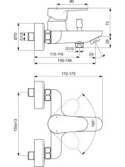 Ideal Standard BC500XG Cerafine O Banyo Bataryası-Mat Siyah