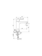 İdeal Standart Cerafine O H 120 Lavabo Bataryası 5ldk Mat Siyah Sifon Kumandasız BC554XG
