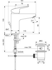 Ideal Standard Ceraflex Grande Lavabo Bataryası Sifon Kmndsz B1714AA