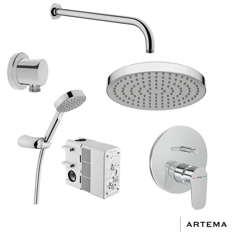 Artema Flow Soft Ankaste Duş Bataryası Gagasız - Krom