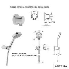 Artema Flow Soft Ankaste Duş Bataryası Gagasız - Krom