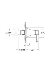Grohe Grandera Ankastre Stop Valf 19944000 Krom