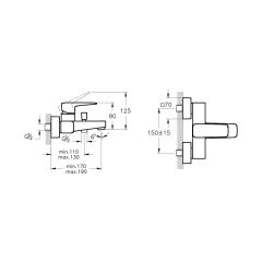 Artema Root Square A4273726 Banyo Bataryası, Parlak Rose