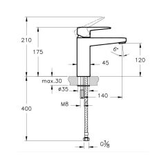 Artema Root Square Yüksek Lavabo Bataryası Fırçalı Nikel A4273134