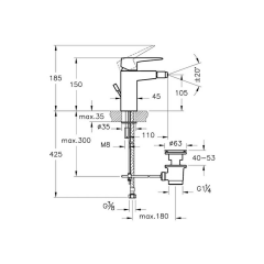 Artema Root Square Bide Bataryası (Sifon Kumandalı) Fırçalı Nikel A4273634