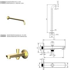 Bien Water Flowbox Sistemleri Ankastre Banyo Bataryası Seti - Altın Rengi