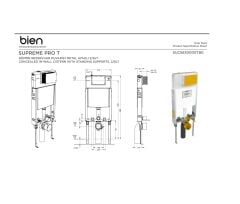 Bien SUPREME - PRO-T Gömme Rezervuar Duvariçi Metal Ayaklı 3/6 lt