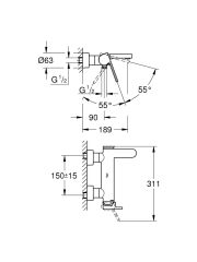 Grohe Plus Tek Kumandalı Banyo Bataryası 33553003