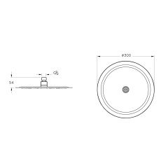 Artema Lite LC A45674 Duş Başlığı, 300 mm, Krom