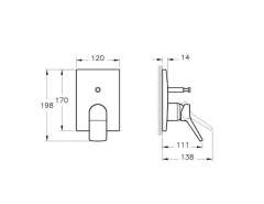 VitrA Memoria A42284 Ankastre Banyo Bataryası Sıva Üstü Krom