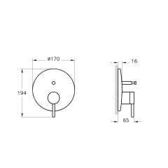 VitrA Origin A42620 Ankastre Banyo Bataryası,Sıva Üstü Grubu