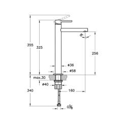 VitrA Origin A42558 Çanak Large Lavabo Bataryası Krom
