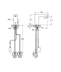 Artema Root Square A47128 Temassız Lavabo Bataryası, Elektrikli, Çift Su Girişli, Krom