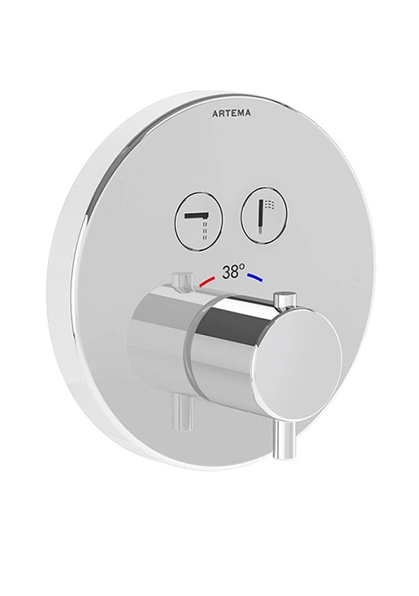 Artema AquaHeat A42718 Ankastre Termostatik Banyo Bataryası, Sıva Üstü Grubu, Krom