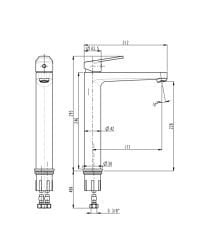 Bien Ferra Yüksek Tip Lavabo Bataryası İpek Pütürlü Beyaz