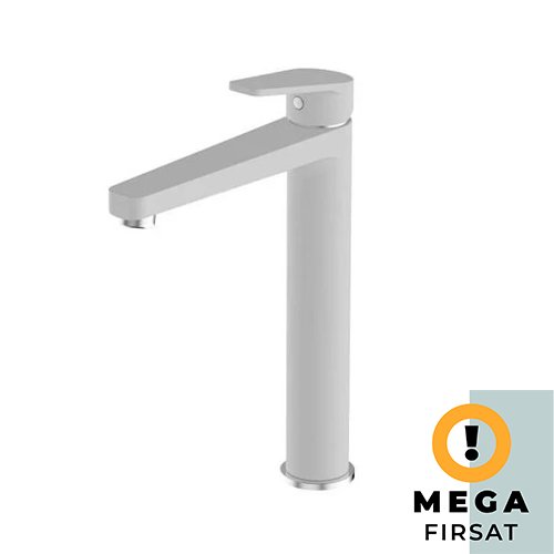 Bien Ferra Yüksek Tip Lavabo Bataryası İpek Pütürlü Beyaz