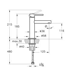 Vitra Origin Lavabo Bataryası Mat Siyah A4255636WTC