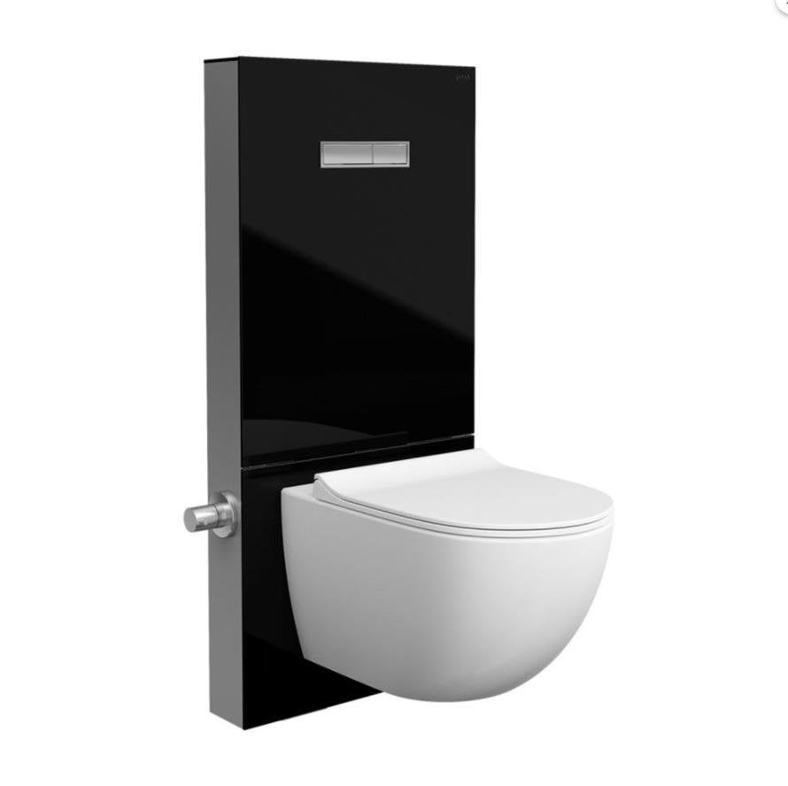 VitrA Vitrus 770-5770-01 Cam Rezervuar Asma Klozetler için Stop Valfli 3/6 L Siyah