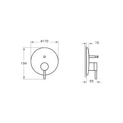 VitrA Origin A4262036WTC Ankastre Banyo Bataryası,Sıva Üstü Grubu