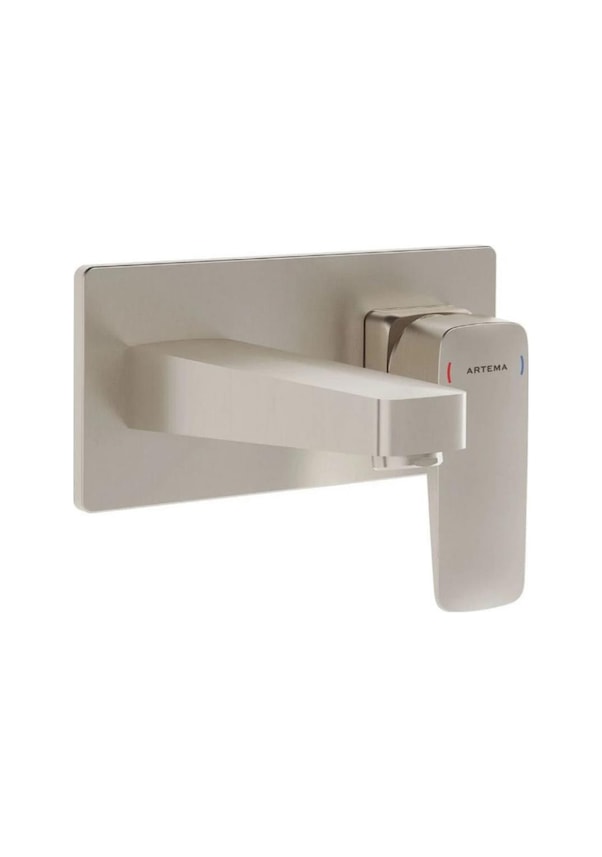 Artema Root Square A4273834 Ankastre Sıva Üstü Lavabo Bataryası Fırçalı Nikel