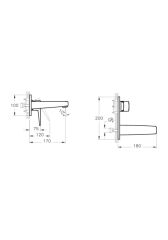 Artema Root Square A4273834 Ankastre Sıva Üstü Lavabo Bataryası Fırçalı Nikel