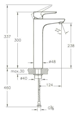Artema X-Line A42322 Yüksek Lavabo Bataryası Krom